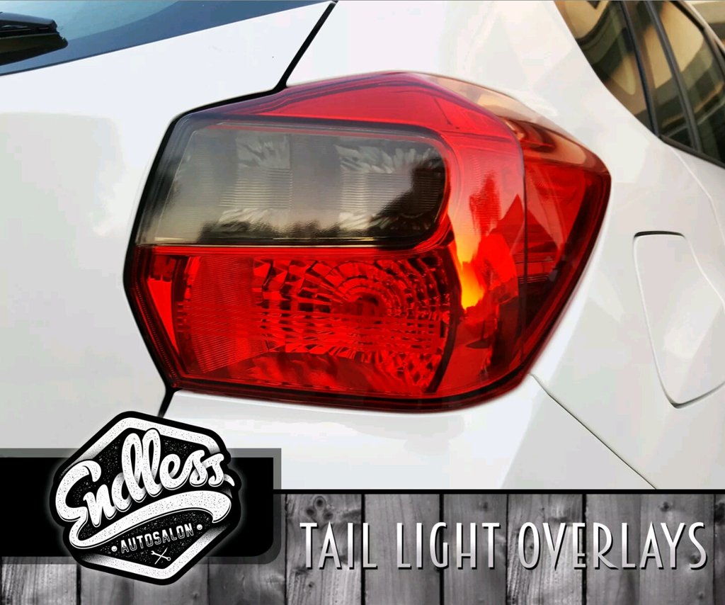 12+ Suburu Impreza Wagon / XV Crosstrek Black Precut Tail Light Overlays - Endless Autosalon