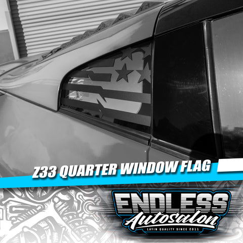 Z33, Z34 Gymkhana Quarter Window Flag Decal