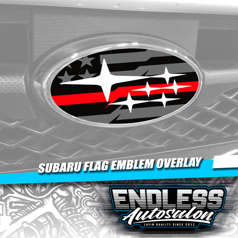 2003+ Subaru Forester Gymkhana Flag Red Emblem Overlay