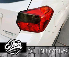12+ Suburu Impreza Wagon / XV Crosstrek Black Precut Tail Light Overlays - Endless Autosalon