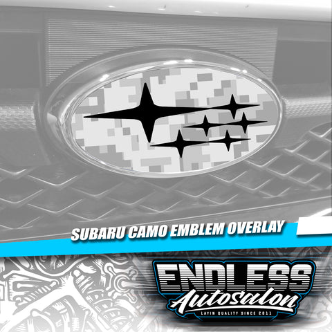 2014+ Subaru Forester Camo Black Emblem Overlay