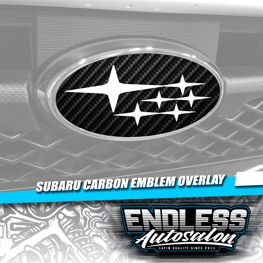2008+ Subaru WRX/STI Sedan Carbon Fiber Emblem Overlay - Endless Autosalon