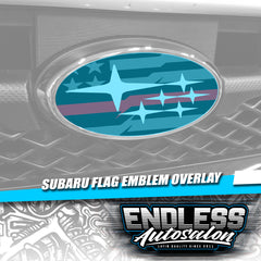 2008+ Subaru WRX/STI Gymkhana Flag Red Emblem Overlay - Endless Autosalon