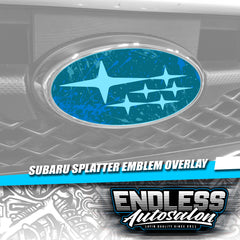 2008+ Subaru WRX/STI Splatter Blue Emblem Overlay - Endless Autosalon
