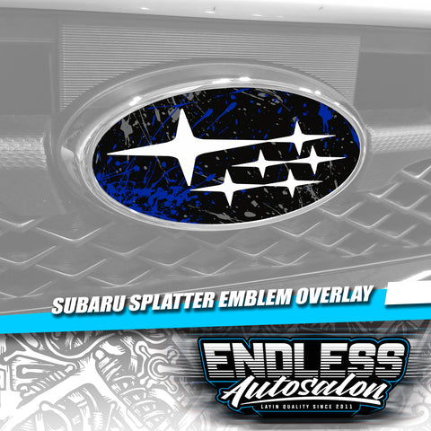 2012+ Subaru BRZ Splatter Blue Emblem Overlay