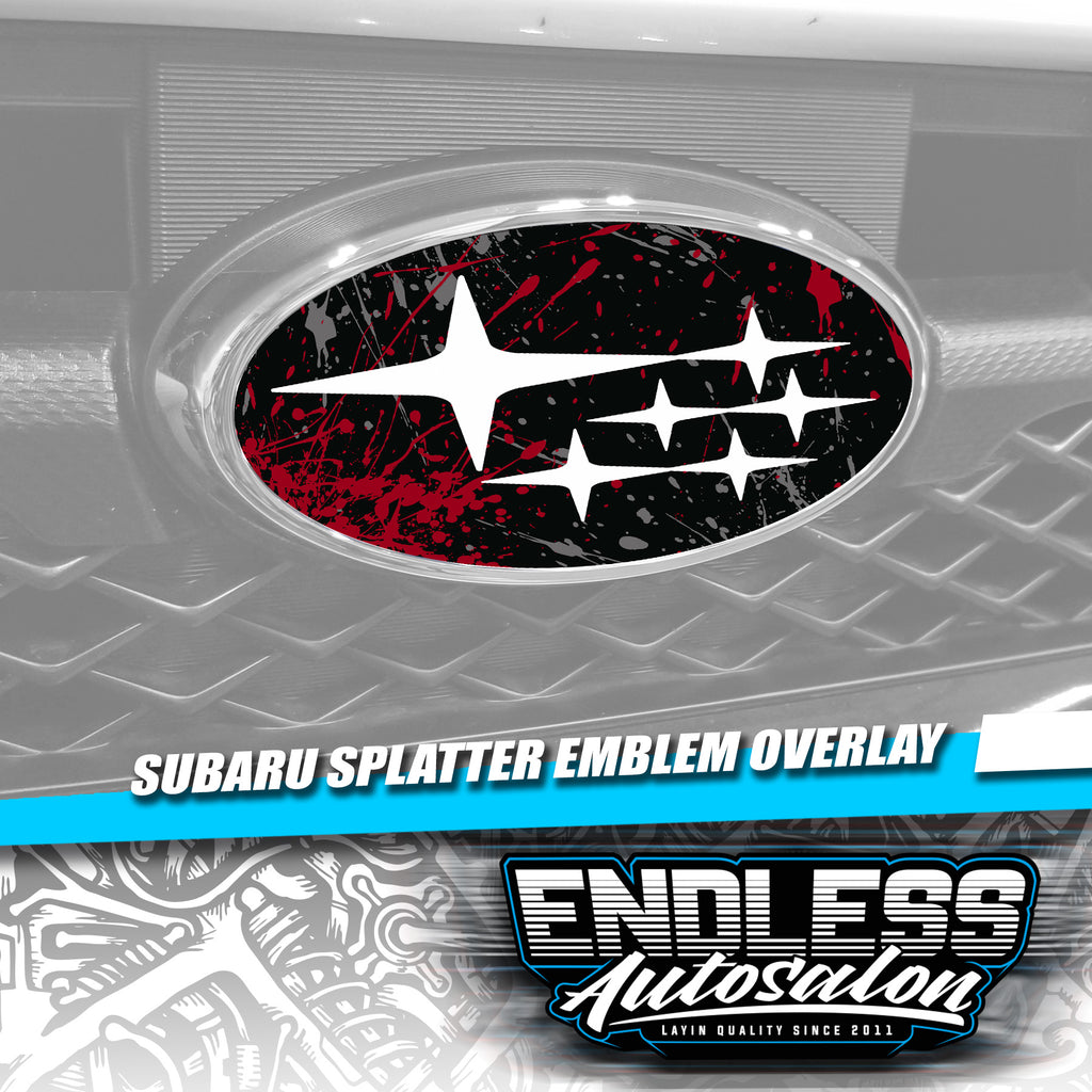 2015+ Subaru WRX/STI Splatter Red Emblem Overlay - Endless Autosalon