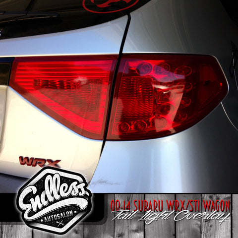 2008-2014 Subaru WRX STI Hatchback Tail Light Overlays Solid (Red)